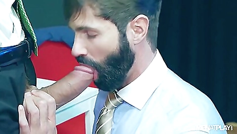 Sexy blonde slutty gay fucked on