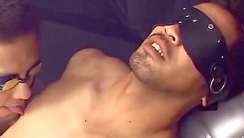 Sexy babe fucked from behind by a dildo