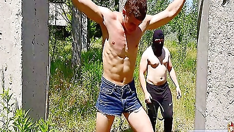 Hot waterbondage with a toy in her pussy